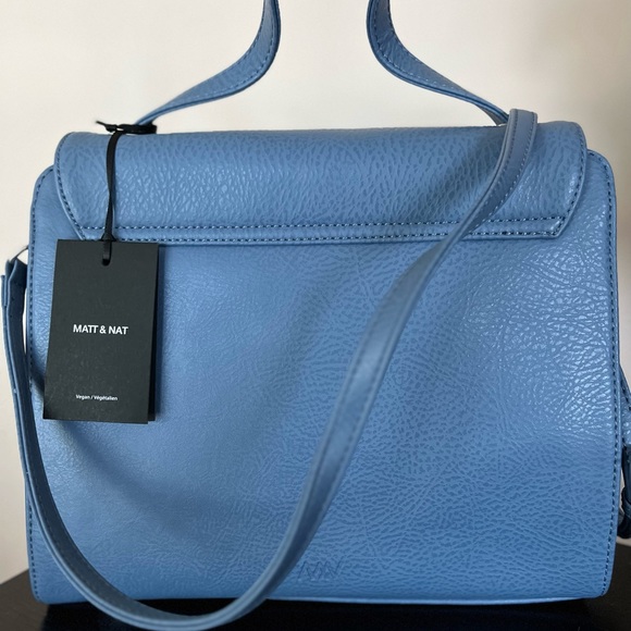 Large Blue Handbag with Detachable Long Strap - Picture 3 of 5